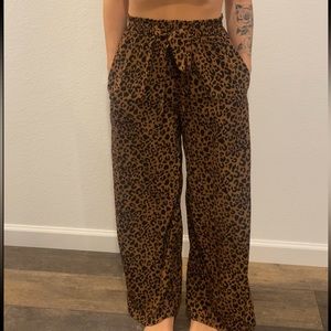 cheetah print wide leg trousers - size small - great condition